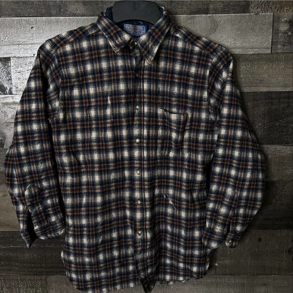 Pendleton Flannel Wool Shirt USA Medium - Picture 1 of 3